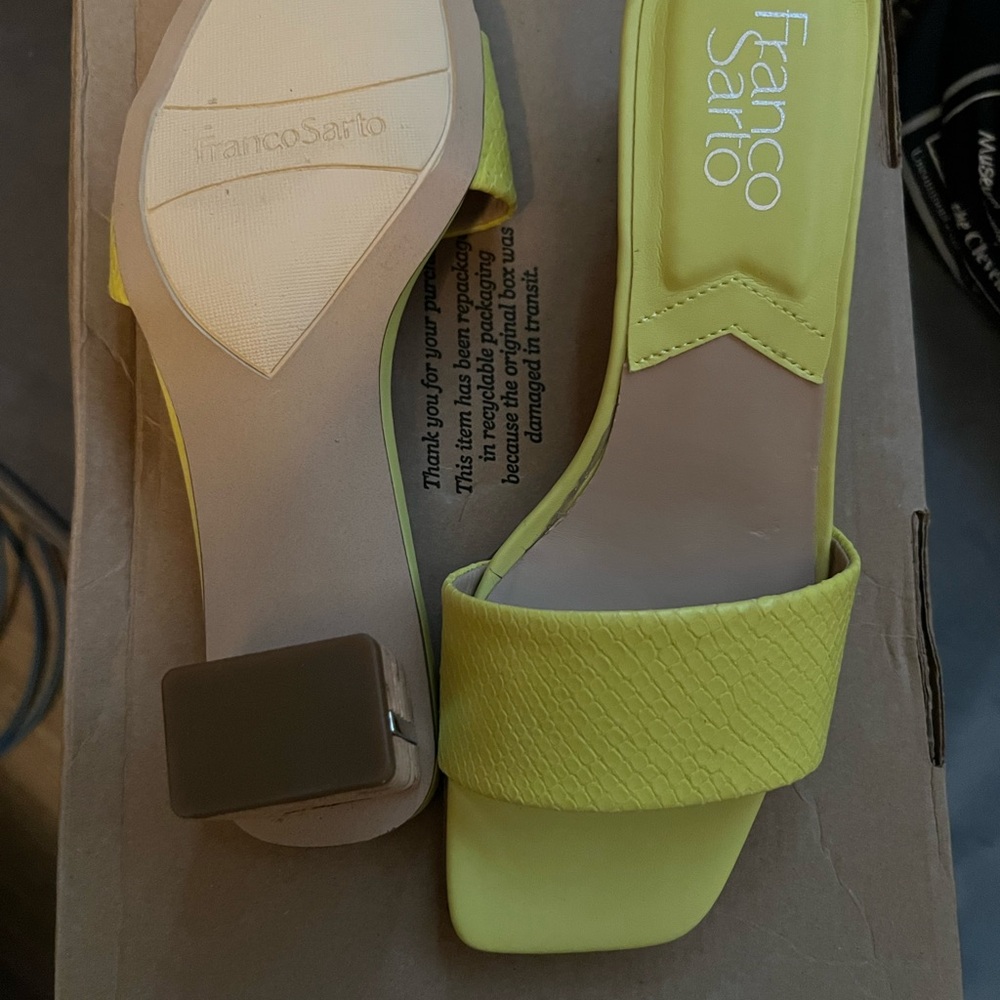 Franco Sarto Lime Green Heeled Sandals